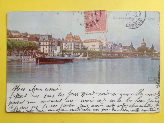 cpa de 1905 Illustration Collection Source CACHAT 74 - EVIAN les BAINS Le QUAI