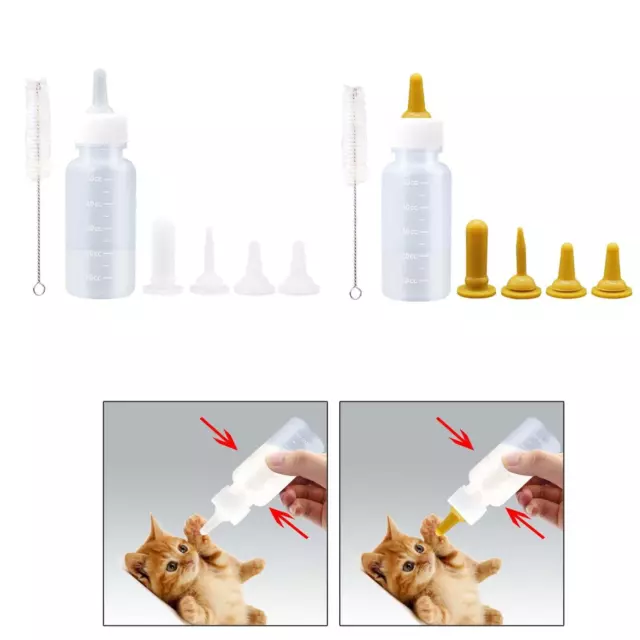 Feeder-Set für Neugeborene, Hunde, Katzen, Brustwarzen, Kleintiere, 50 ml,