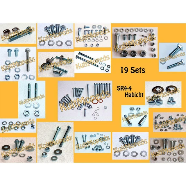 Normteile pas. für Simson SR4-4 Habicht > 250 Schrauben Muttern 19 Schraubenset