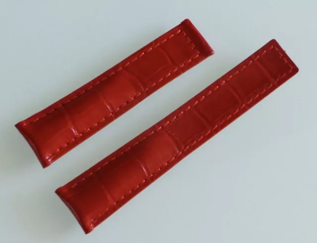 22mm, 22/18mm Pour Breitling Rouge Couleur Alligator-Style Bracelet 3