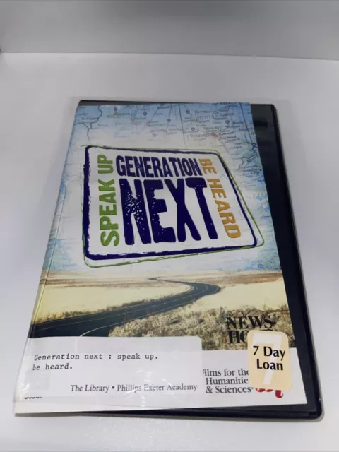 Generation Next Speak Up Be Heard PBS DVD Woodruff 2007 fuera de imprenta