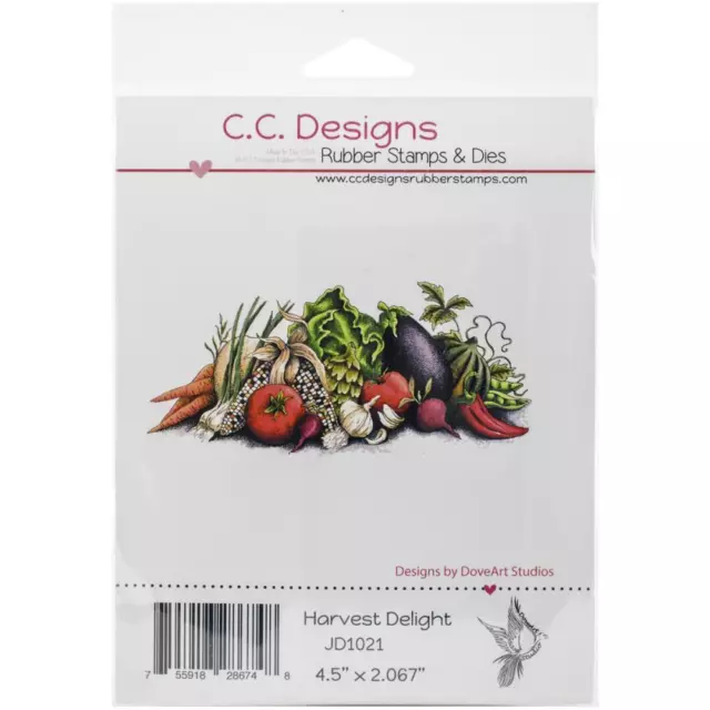 Harvest Delight Rubber Cling Stamp C.C. Designs NEW garden veggie summer fall