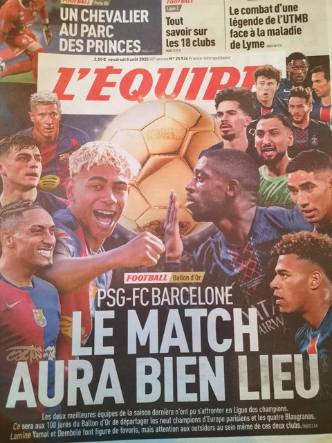 Journal L'Équipe Du 22 Août 2025 - Édition Spéciale PSG : "Comme Des Princes" + Interview Tony Parker - Neuf