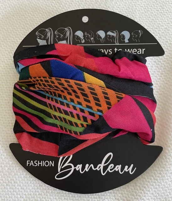 Fashion Bandeau Face Mask Neck Gator Colorful Abstract Design New