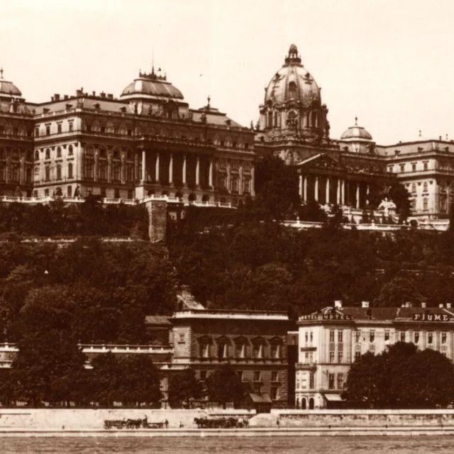 Vintage RPPC Budapest Royal Castle Danube River Postcard Hungary