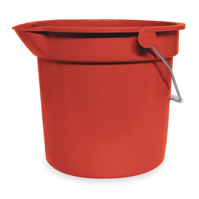 TOUGH GUY 1ELJ9 Pail,2-1/2 gal.,Red