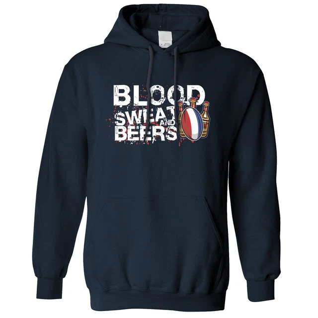 France Rugby Supporters Hoodie Blood, Sweat And Beers Six Nations Sports Fan