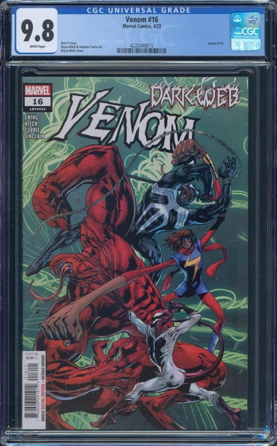 Venom #16 CGC 9.8 White Pages Bryan Hitch Cover A Dark Web Tie-In Marvel 2023