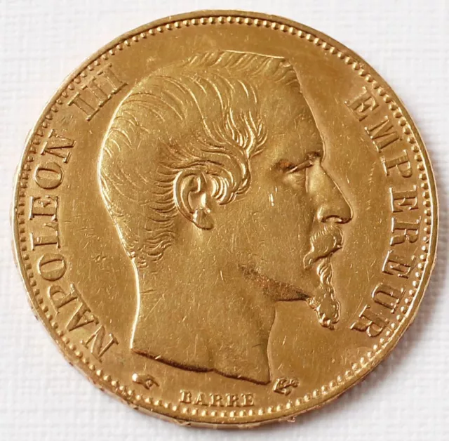 20 Francs Goldmünze 900 Gold 6,42 g Frankreich Napoleon III. 1856 A