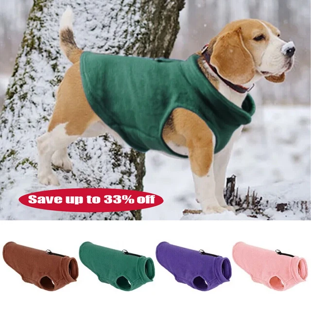 Pet Dog Warm Coat Fleece Jacket Jumper Sweater Winter Clothes Puppy Vest Outfit~