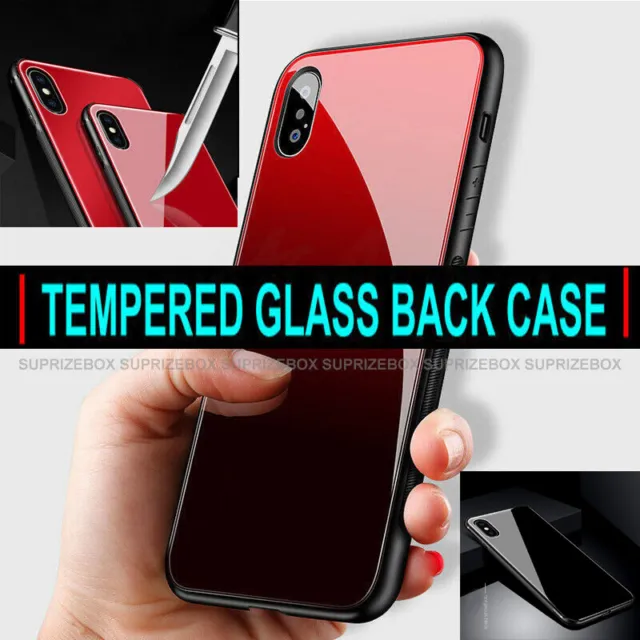 iPhone XR,X,XS MAX Case Shockproof Silicone UltraThin Tempered GLASS BACK Cover