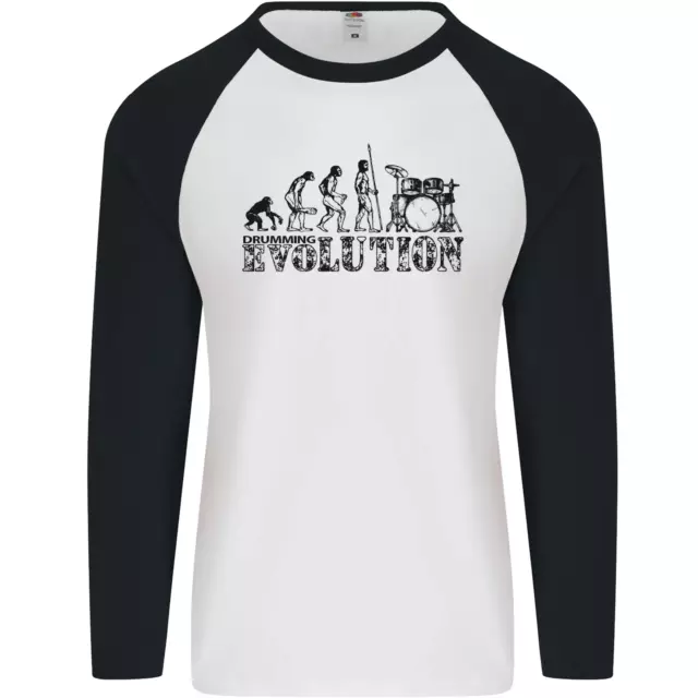 Evolution Of Batteria Uomo L/S Baseball T-Shirt