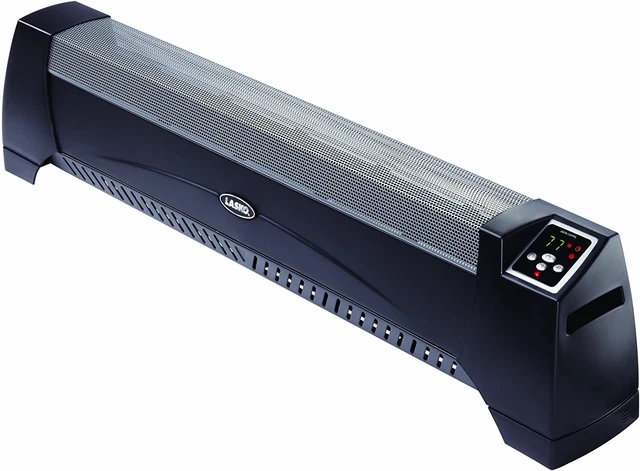 Lasko 5624 Low Profile Room Space Heater, Black-Features Natural Convention Heat