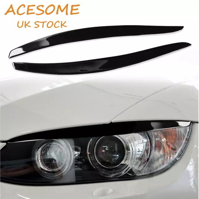 Headlight Eyelids Eyebrow Trim Gloss Black For BMW 3 Series E92 E93 M3 06-12 UK