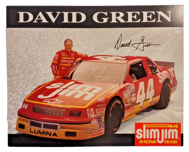 David Green #44 NASCAR 8" x 10" Autograph Photograph Slimjim Racing 1994 Picture
