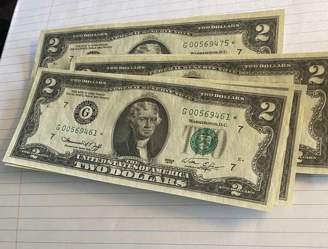 15-1976 Star Notes. Unc new bills.. LOW sequential serial numbers. G reserve-Chi