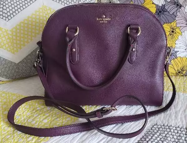 AUTHENTIC KATE SPADE Jackson Street Lottie Satchel Burgundy Plum