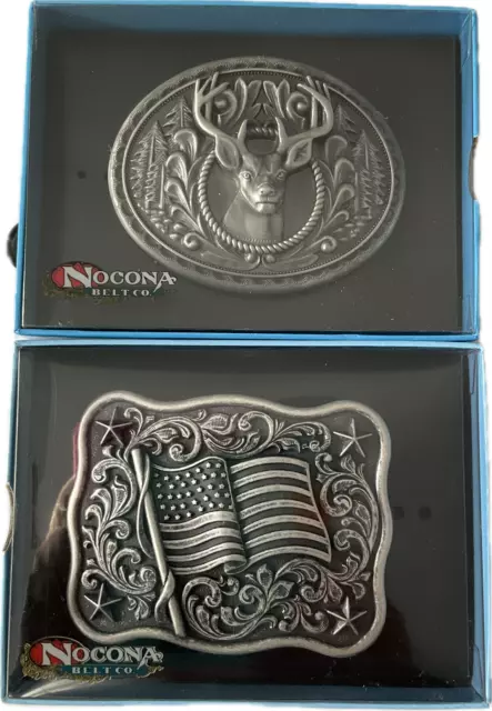 Nocona Belt Company Western Belt Buckles Mens Silver 2 Buckles