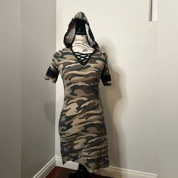 Cute Camouflage Hoodie Dress