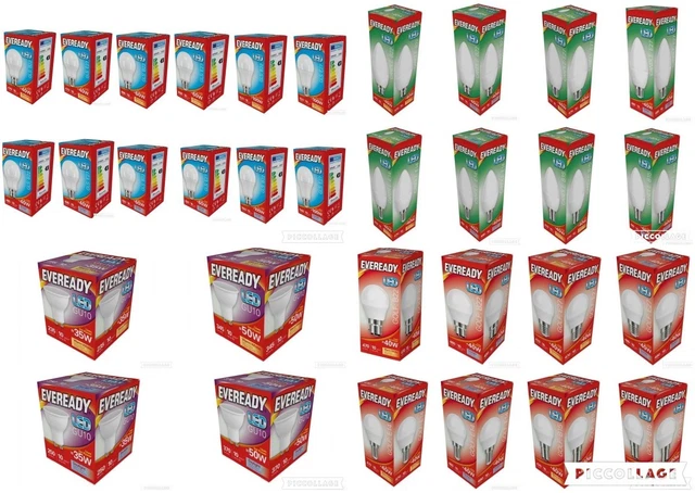 Eveready LED GLS Candle Golf GU10 Bulb BC B22 ES E27 SES E14 Warm White Daylight
