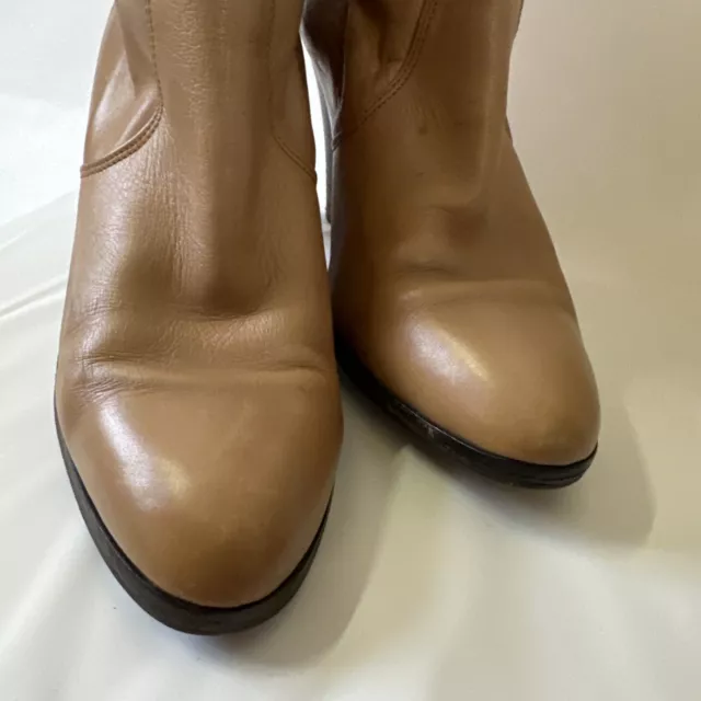 Bandolino Beige Brown Soft Knee High Leather Boots Sz 7.5 Pull On made In Italy 3