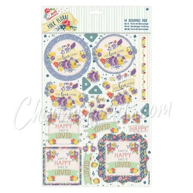 Docrafts Papermania "Folk Floral" A4 Decoupage Pack
