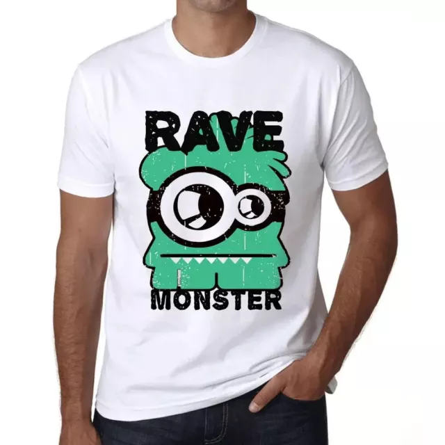 Camiseta Estampada para Hombre Rave Monster T-shirt Vintage Manga Corta Regalo