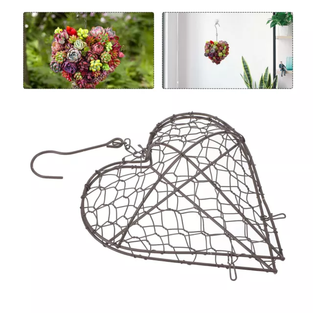 Flat Heart-Shaped Hanging Basket Iron Succulent Planter Para De Mujer Interior
