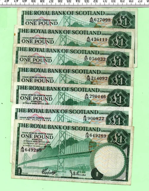 1969 ROYAL BANK OF SCOTLAND Ltd VERY FINE CONDITION GENUINE POUND NOTE CN-802)