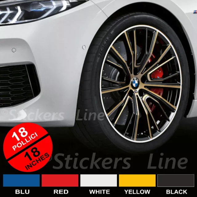 ADESIVI CERCHI AUTO strisce adesive CATARIFRANGENTI™ 11mm 18 wheel rim  stickers EUR 20,90 - PicClick IT