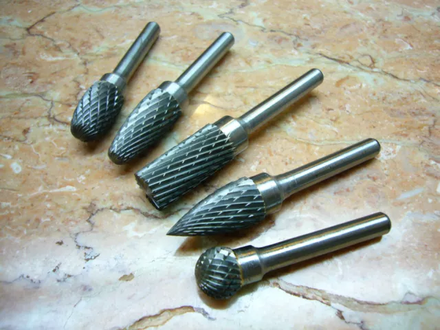 5 x 12MM ( 1/2" inch burr head ) THK Tungsten Carbide Rotary Burrs SET 6mm shank