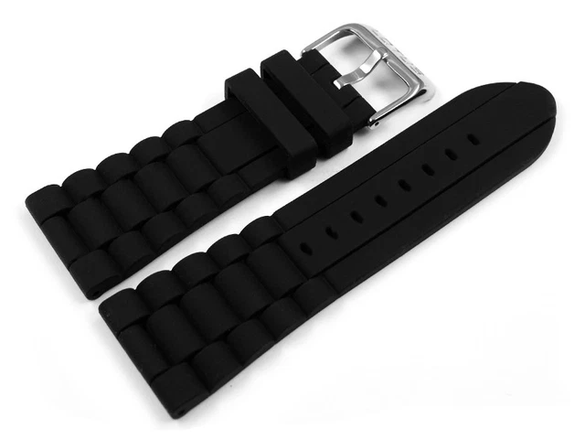 Bracelet Montre Silicone Noir – 10 Mm De Large, Compatible Roger Tallon 13 – Neuf Sans étiquette