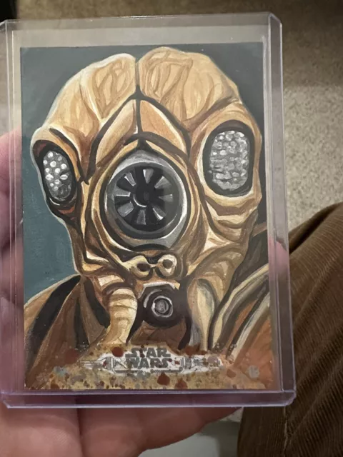 Topps Star Wars 1/1 Sketch Art Card by Jay Manchand Zuckuss Bounty Hunter