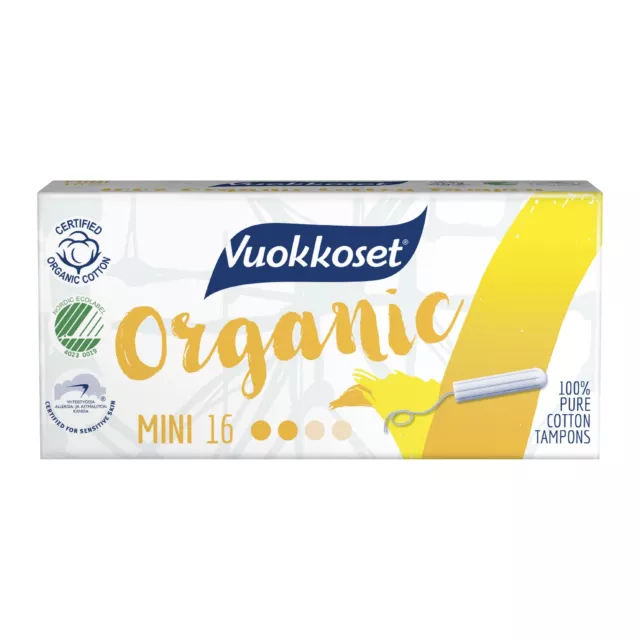 Vuokkoset Bio Mini Tampons, 16 pieces