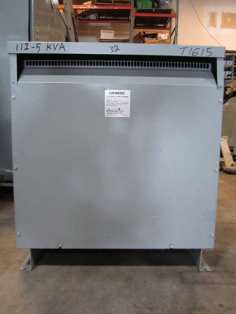 Siemens 3F3Y112, (NS) 112.5 KVA, 480X208/120 Volt, 3 Phase, Transformer -T1615