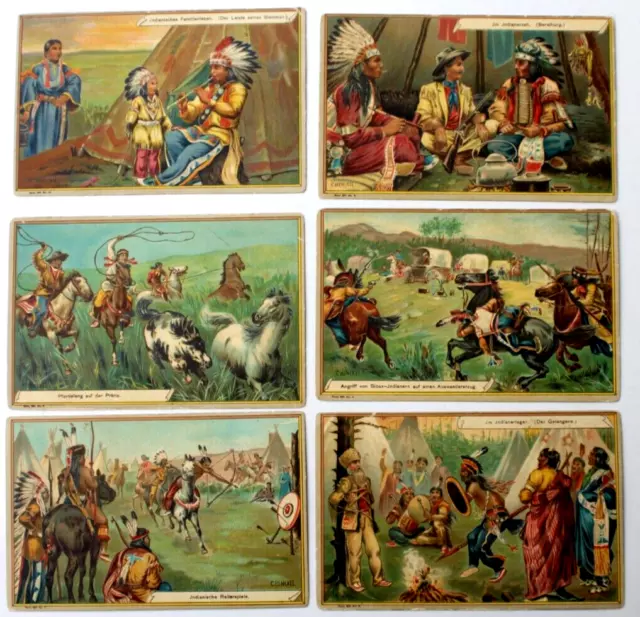 59324 6 Immagini Collezione Indiani Pferdefang Familien-Leben Sioux Del 1910 6