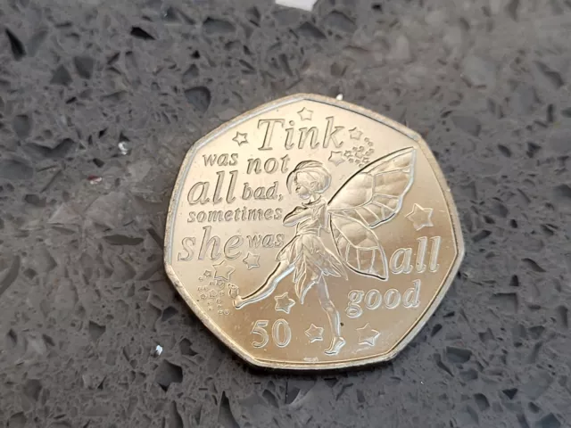 ISLE OF MAN 2019 PETER PAN COLLECTION - TINKERBELL 50p coin