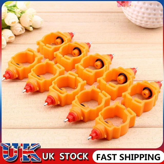 10pcs Hen Drinker Lightweight Orange Drinker Water Feeder for Chicken Mouth Bird