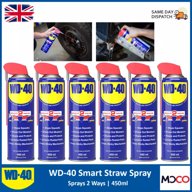 WD-40 Smart Straw Pulisce spray lubrificante multiuso grasso motore 450 ml x6