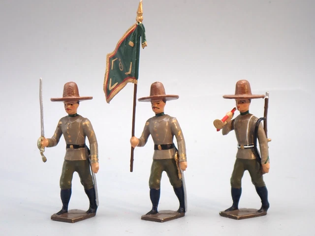 SOLDATS DE PLOMB CBG MIGNOT, LOT DE TROIS PIÉTONS 54 Mm, Infanterie De Ligne Premier Empire