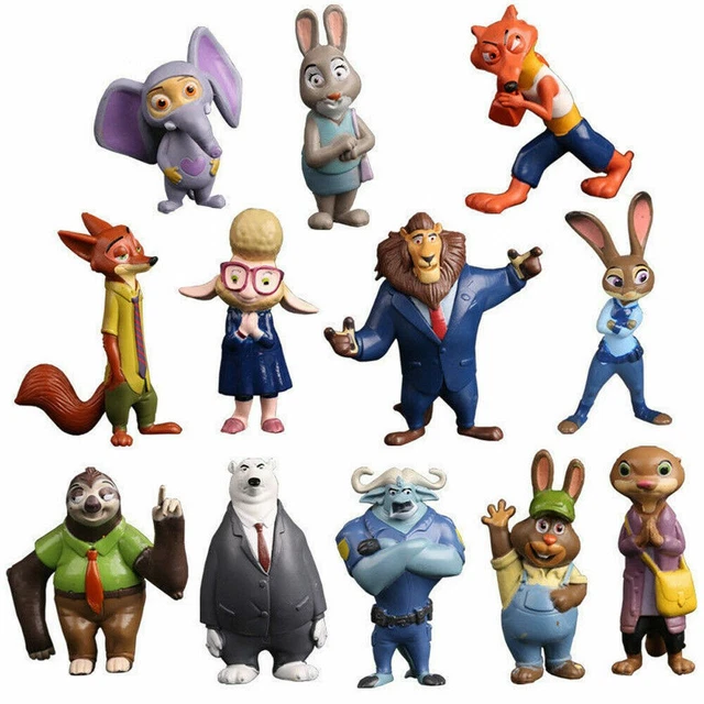 12PCS ZOOTOPIA ZOOTROPOLIS Judy Hopps Nick Wilde Mr Big Mini Doll Toys ...