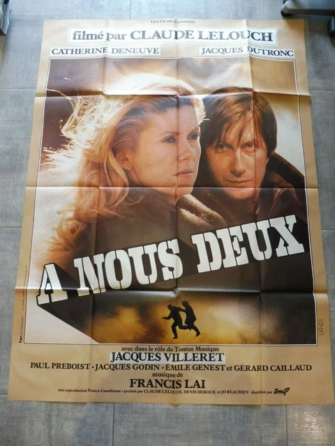Ancienne Affiche Cinéma  " A Nous Deux  " Tres Bon Etat  120 X 160