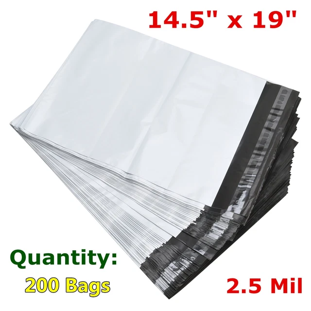 200 14.5x19 Poly Mailer Polybag Shipping Envelope Self Seal Plastic Bags 2.5 Mil