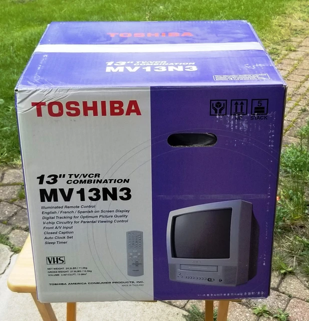 Toshiba Vcr Vhs 13" Small Color CRT Player Recorder TV Combo MV13N2W White *NEW*