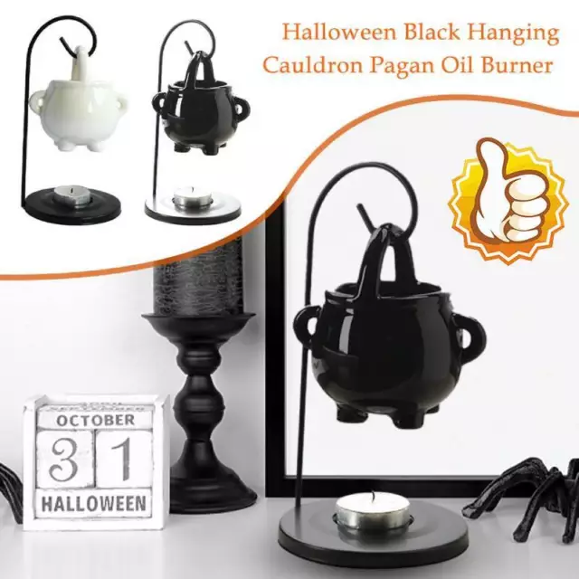 Black Ceramic Hanging Cauldron Oil / Wax Burner Gothic, Halloween, Wicca-