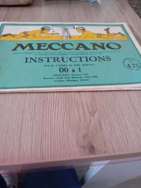 anciens manuels instructions meccano 00 à 1