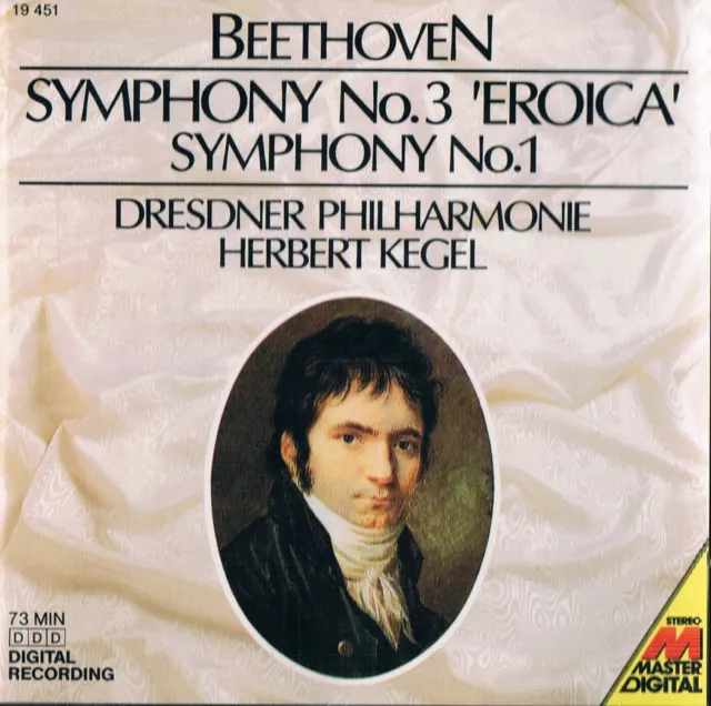 BEETHOVEN Symphony No. 3 und No. 1   Dresdner Philharmonie Herbert Kegel 1 CD !