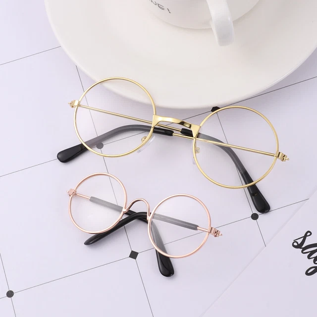 2 piezas Muñecas Decoración Gafas Perro Disfraz Accesorios con mazos Personalidad