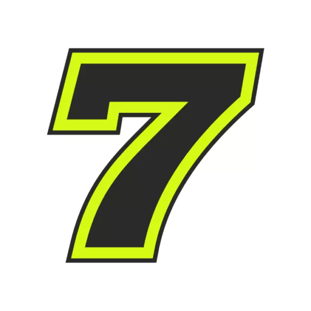 Ein Glanzlaminat Aufkleber mit der Nummer 7 für Fahrer Chaz Davies