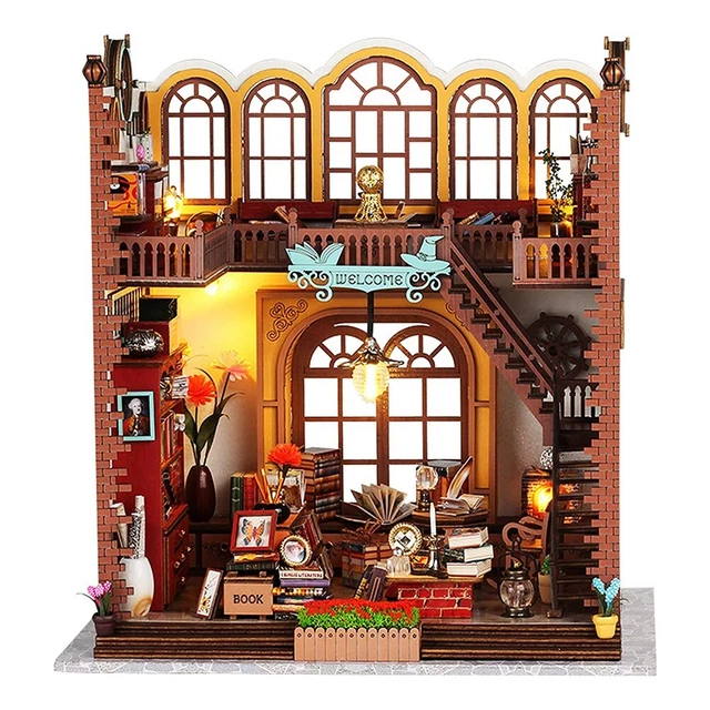 Weihnachten Book Nook Kit - DIY Miniatur Haus Mit LED Beleuchtung